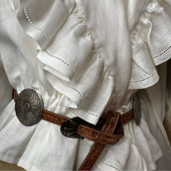 Ralph Lauren Spring 2011 Runway Collection White Linen Prairie Ruffle Blouse - Picture 14 of 16